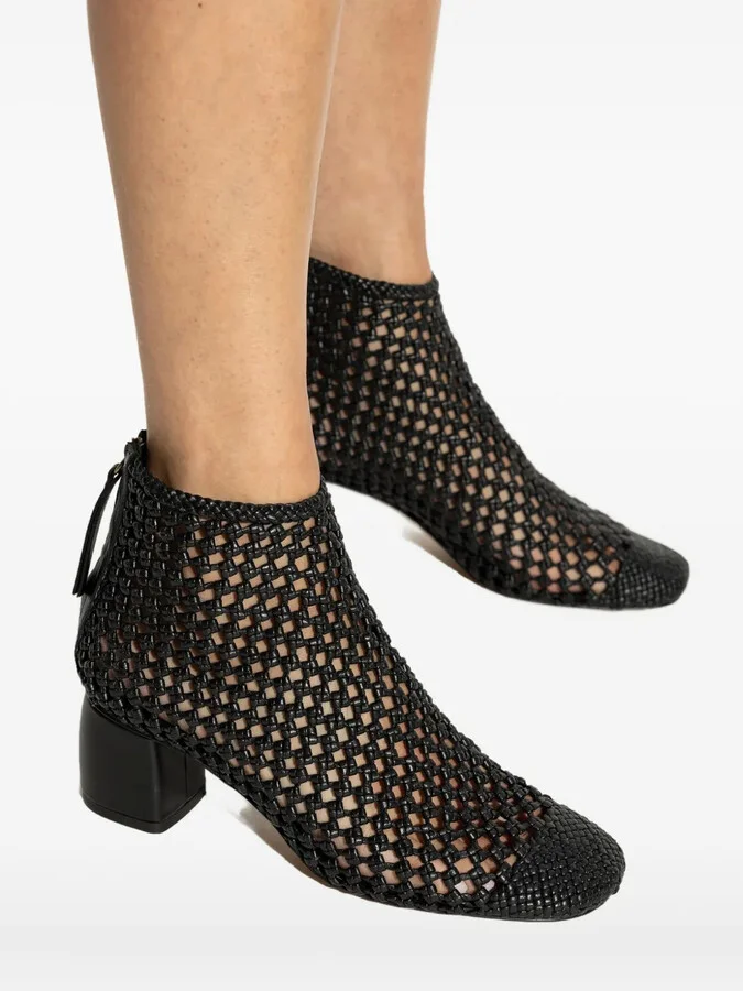 60mm Woven-Leather Ankle Boots - Image 4