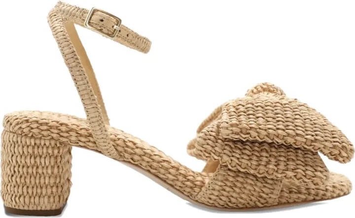 635mm Carm bow-detail woven block-heel sandals