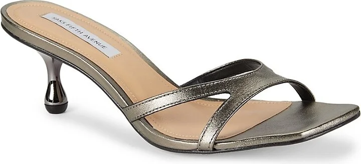 64MM Metallic Leather Sandals - Image 2