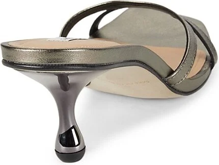 64MM Metallic Leather Sandals - Image 3