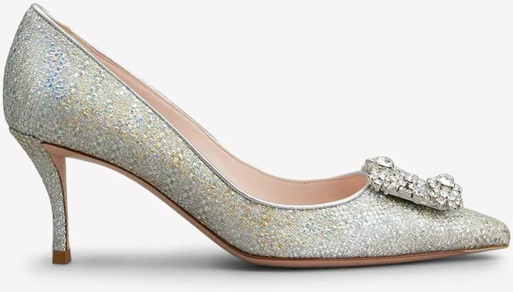 65 Crystal-Embellished Flower Strass Buckle Pumps
