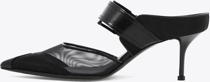 65 Punk Buckle Mesh Mules - Image 2