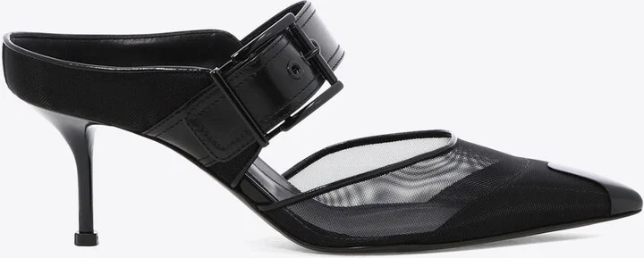 65 Punk Buckle Mesh Mules