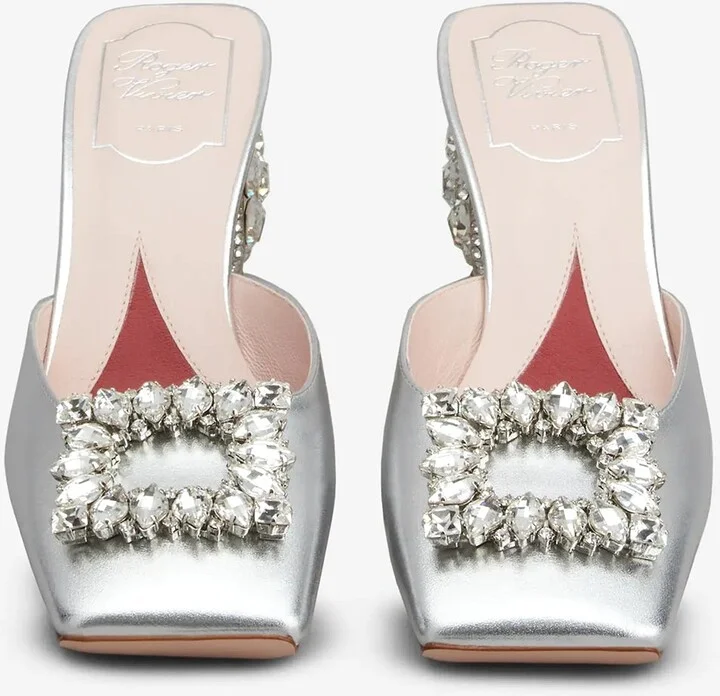 65 Rhinestone Buckle Mules in Leather - Image 2