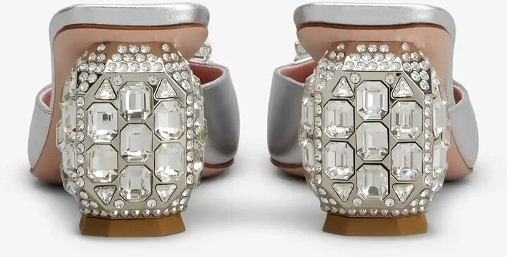65 Rhinestone Buckle Mules in Leather - Image 3