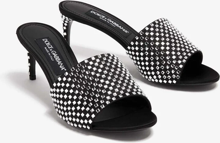 65 Rhinestone-Embellished Satin Mules - Image 2