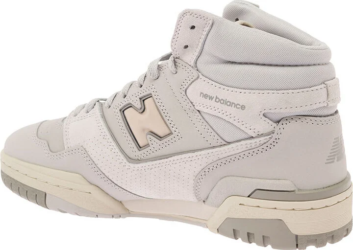 '650' Grey High-top Sneakers With N Logo In Leather And Mesh Woman - Image 3