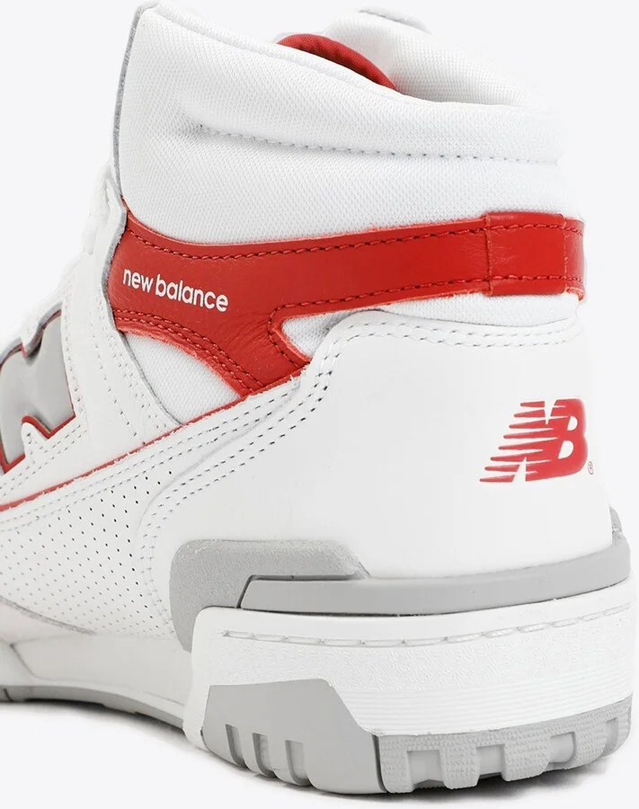 650 High-Top Sneakers in White and Astro Dust Leather - Image 2