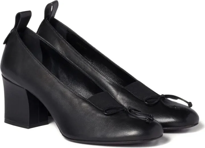 65mm Bow-Detail Block-Heel Pumps - Image 2