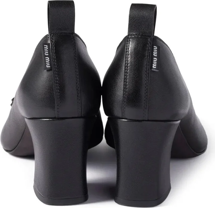 65mm Bow-Detail Block-Heel Pumps - Image 3