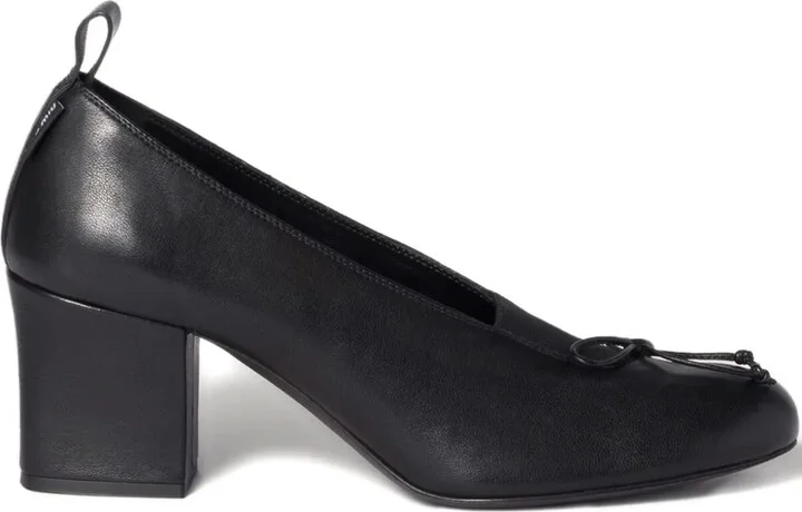 65mm Bow-Detail Block-Heel Pumps