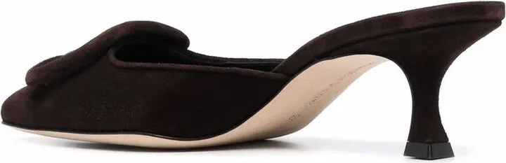 65mm Buckle-Detail Suede Mules - Image 3