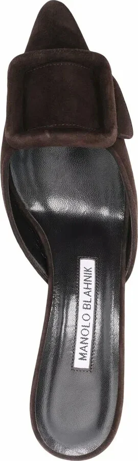 65mm Buckle-Detail Suede Mules - Image 4