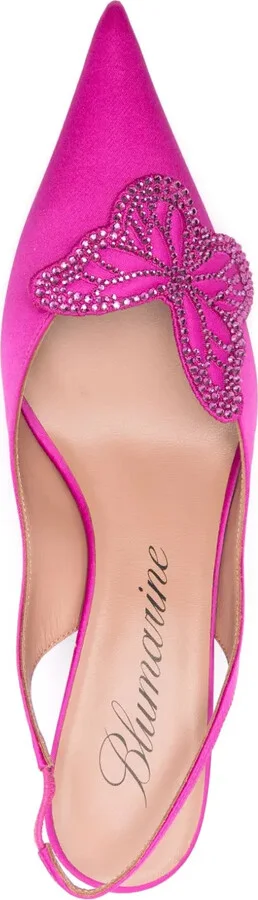 65mm Butterfly-Appliqué Leather Pumps - Image 4