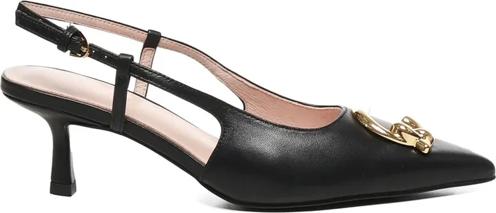 65mm C-Me logo sling back heeled pumps