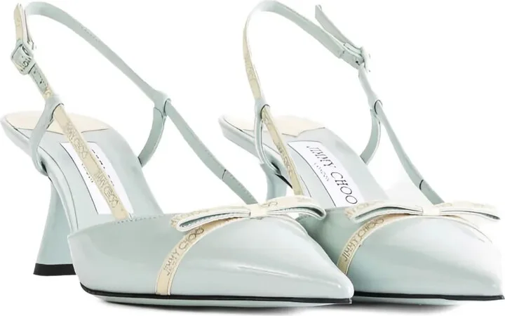 65mm Camila patent-leather slingback pumps - Image 2