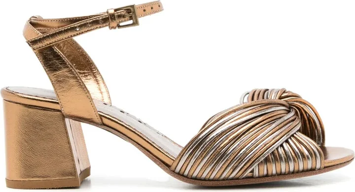 65mm Colagem leather pumps