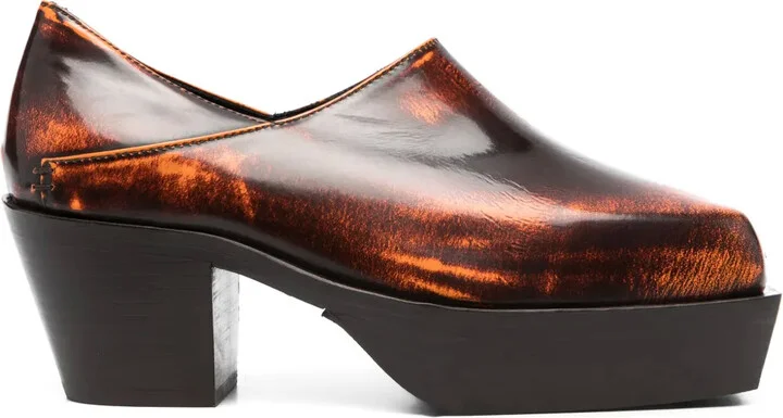 65mm Cowboy leather clogs