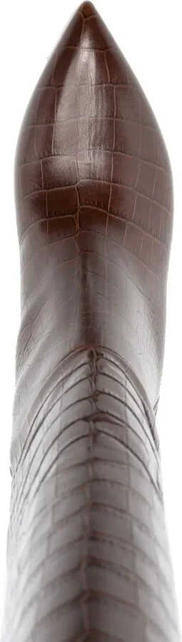 65mm Crocodile-Effect Leather Boots - Image 4