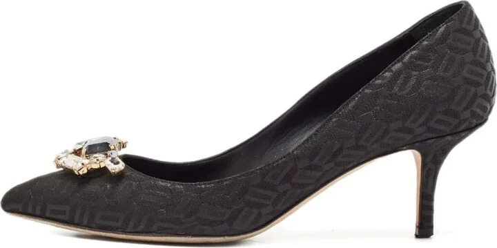 65mm Crystal-Embellished Monogram Pumps