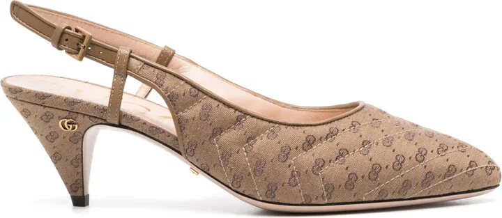 65mm Double G slingback pumps