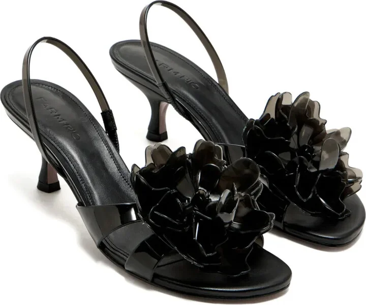 65mm Flower-Embellished Slingback Sandals - Image 2