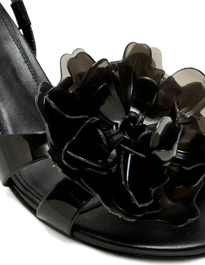 65mm Flower-Embellished Slingback Sandals - Image 3