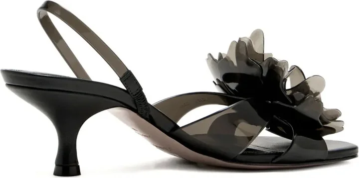 65mm Flower-Embellished Slingback Sandals - Image 4