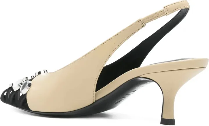 65mm Grid slingback pumps - Image 3