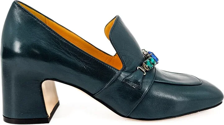 65mm Jeweled Leather Pumps