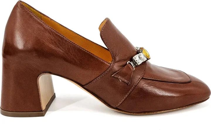 65mm Jeweled Leather Pumps