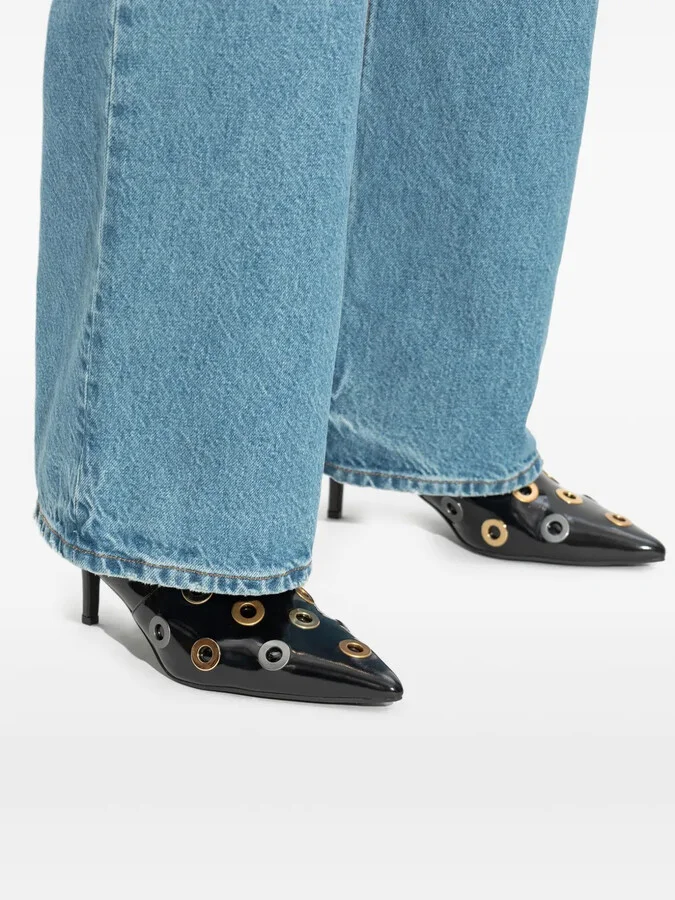 65mm Kensington eyelet-embellished pointed-toe ankle boots - Image 4