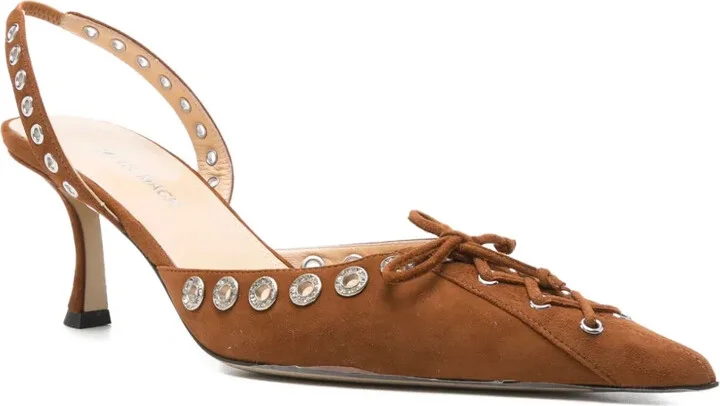 65mm Le Cadeau stud-embellished slingback pumps - Image 2