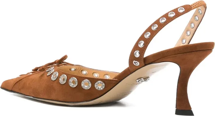 65mm Le Cadeau stud-embellished slingback pumps - Image 3