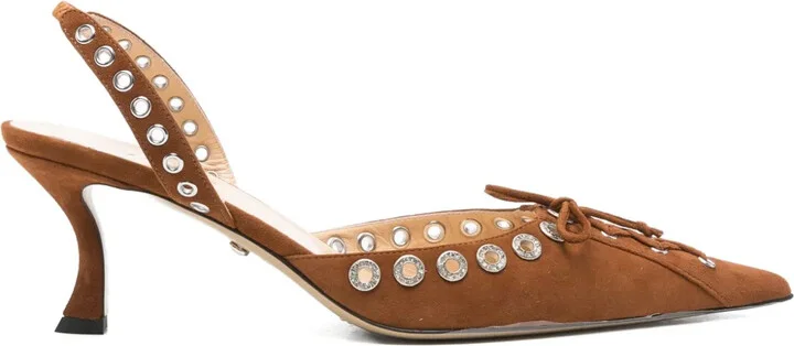 65mm Le Cadeau stud-embellished slingback pumps