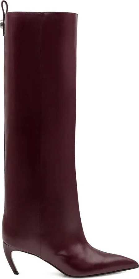65mm Lea pointed-toe leather boots
