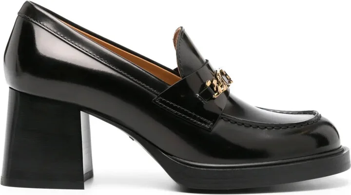 65mm Logo-Plaque Leather Pumps