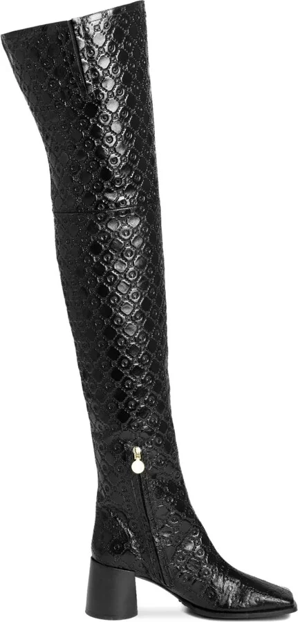 65mm Monogram-Embossed Leather Boots