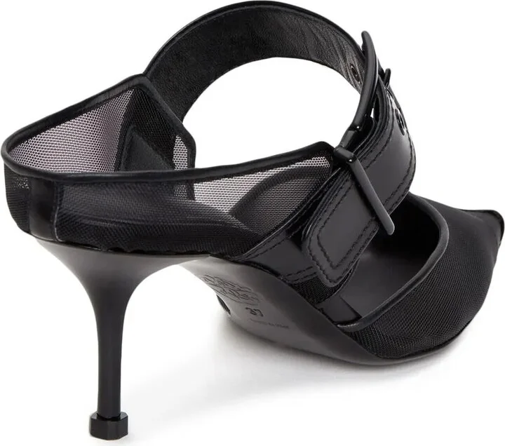 65mm Punk buckled mesh mules - Image 3