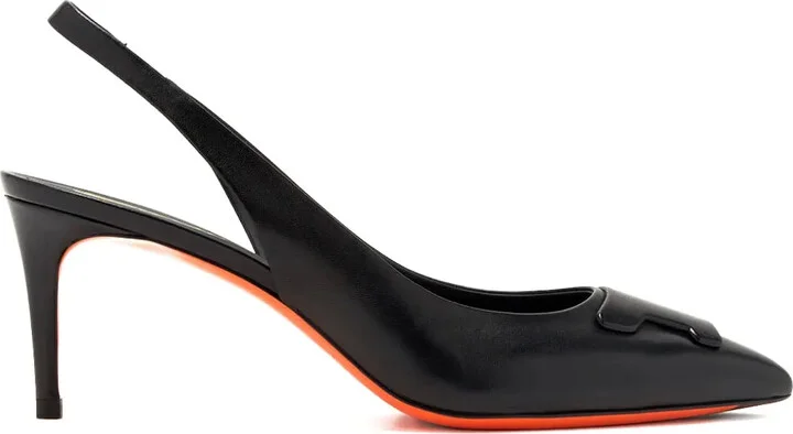 65mm Slingback Leather Pumps
