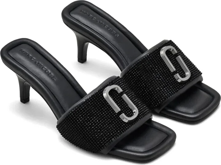 65mm The Rhinestone J leather mules - Image 2