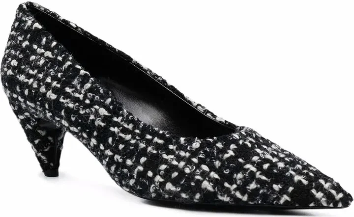 65mm Tweed Pointed Pumps - Image 2
