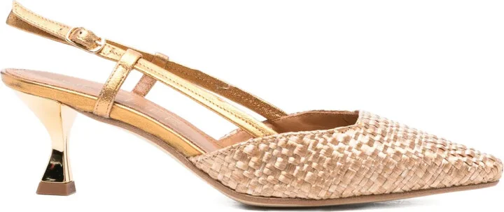 65mm Woven Slingback Pumps