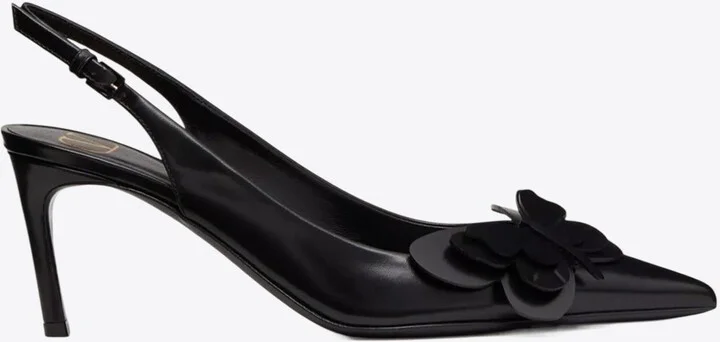 70 Butterfly Leather Slingback Pumps