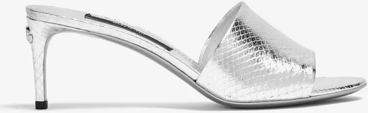 70 Crocodile-Effect Leather Mules