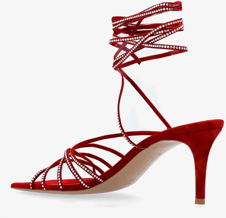 70 Crystal-Embellished Suede Sandals - Image 2