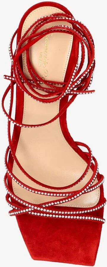 70 Crystal-Embellished Suede Sandals - Image 3