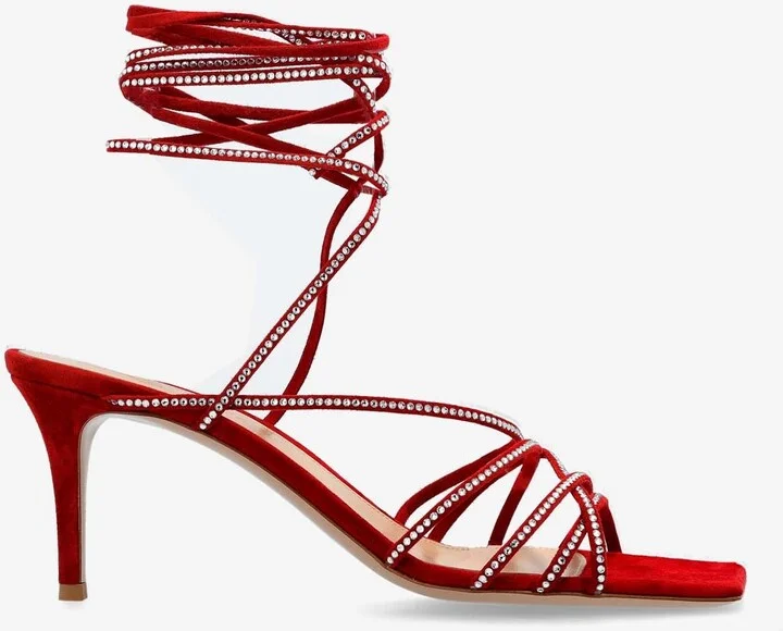 70 Crystal-Embellished Suede Sandals