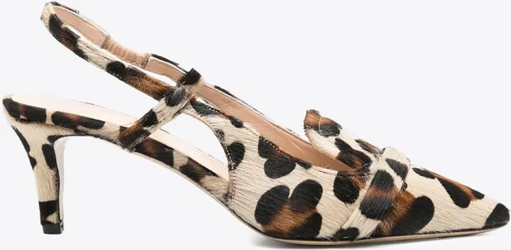 70 Leopard Print Slingback Pumps