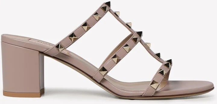 70 Rockstud Leather Mules